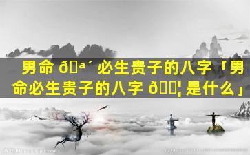 男命 🪴 必生贵子的八字「男命必生贵子的八字 🐦 是什么」